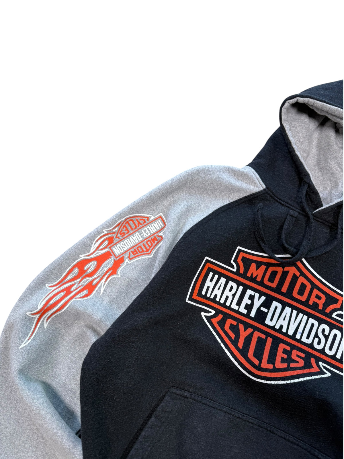 (M) Vintage Harley Davidson Flames Hoodie