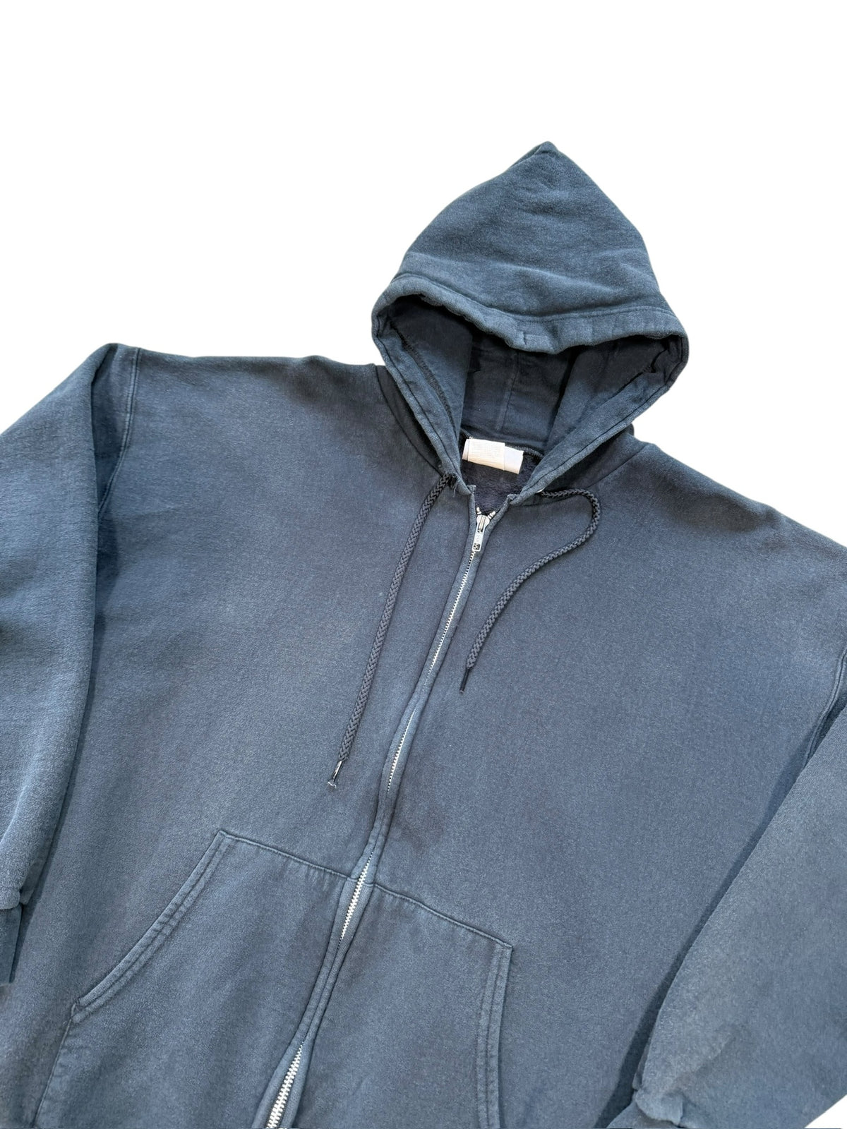 (XL) Vintage Hanes Blank Zip Up Hoodie Black