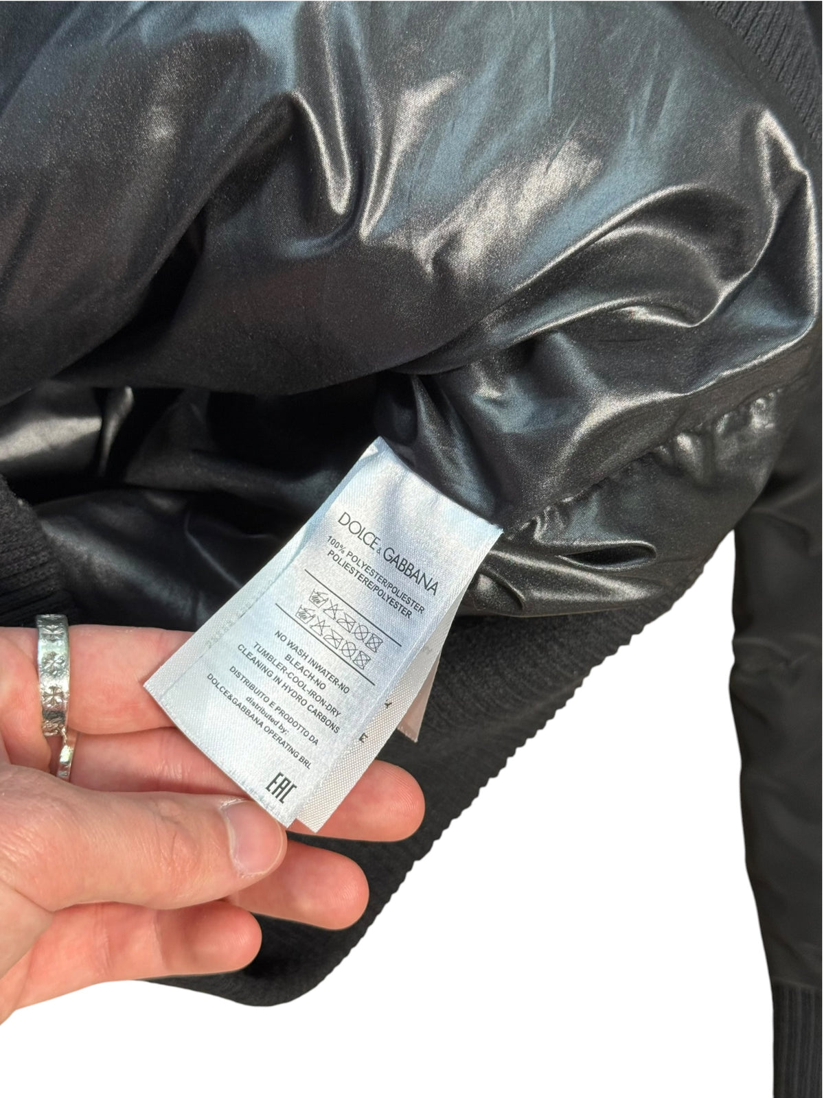 (L) Dolce & Gabbana Black Puffer Jacket