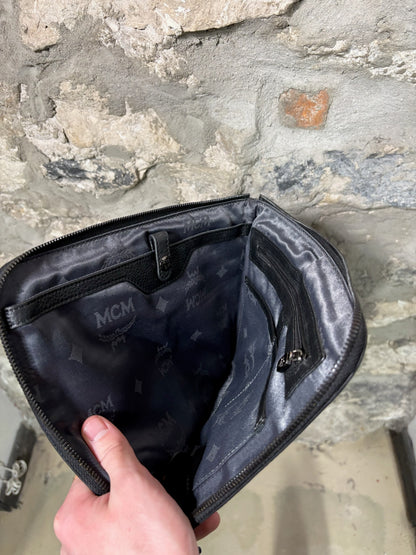 MCM Black Studded Clutch Bag