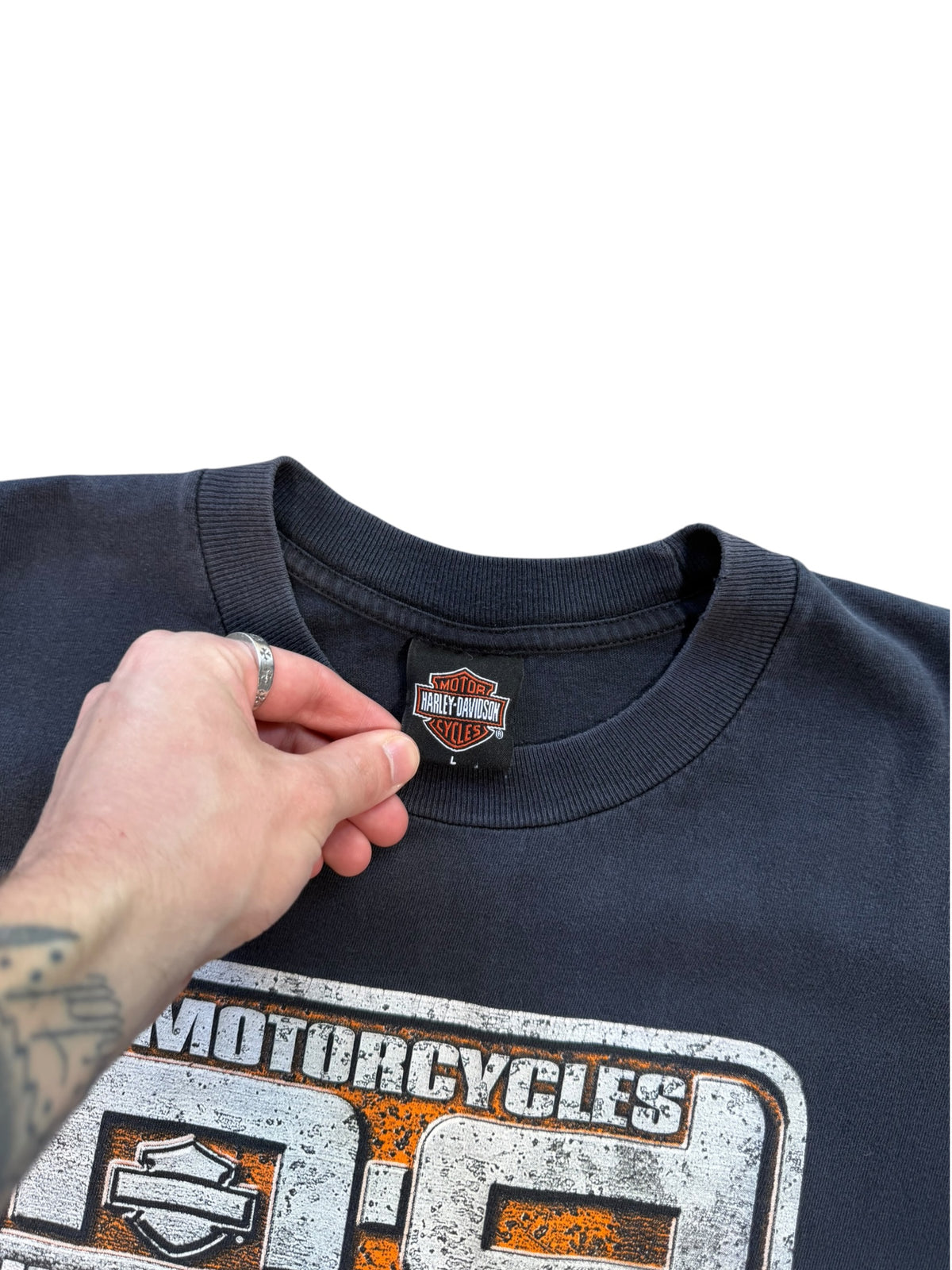 (L) Vintage Harley Davidson Blue Grass Tee