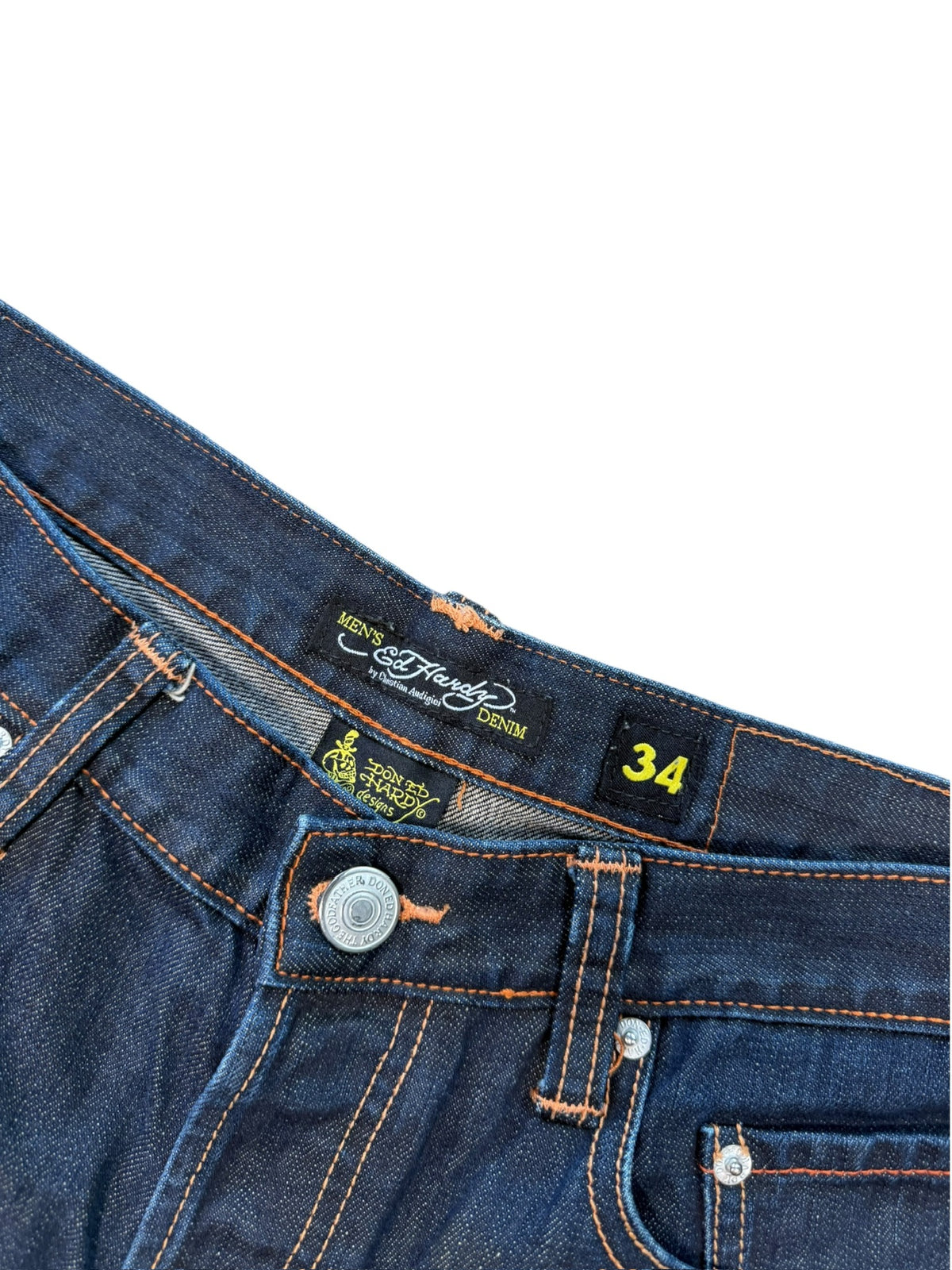 (34) Vintage Ed Hardy Big Skull Embroidered Jeans