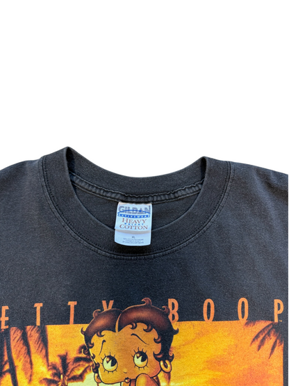 (XL) Vintage Betty Boop Biker Tee Black