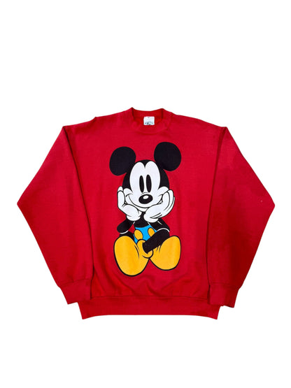 (L) 90’s Mickey Mouse Big Print Crewneck