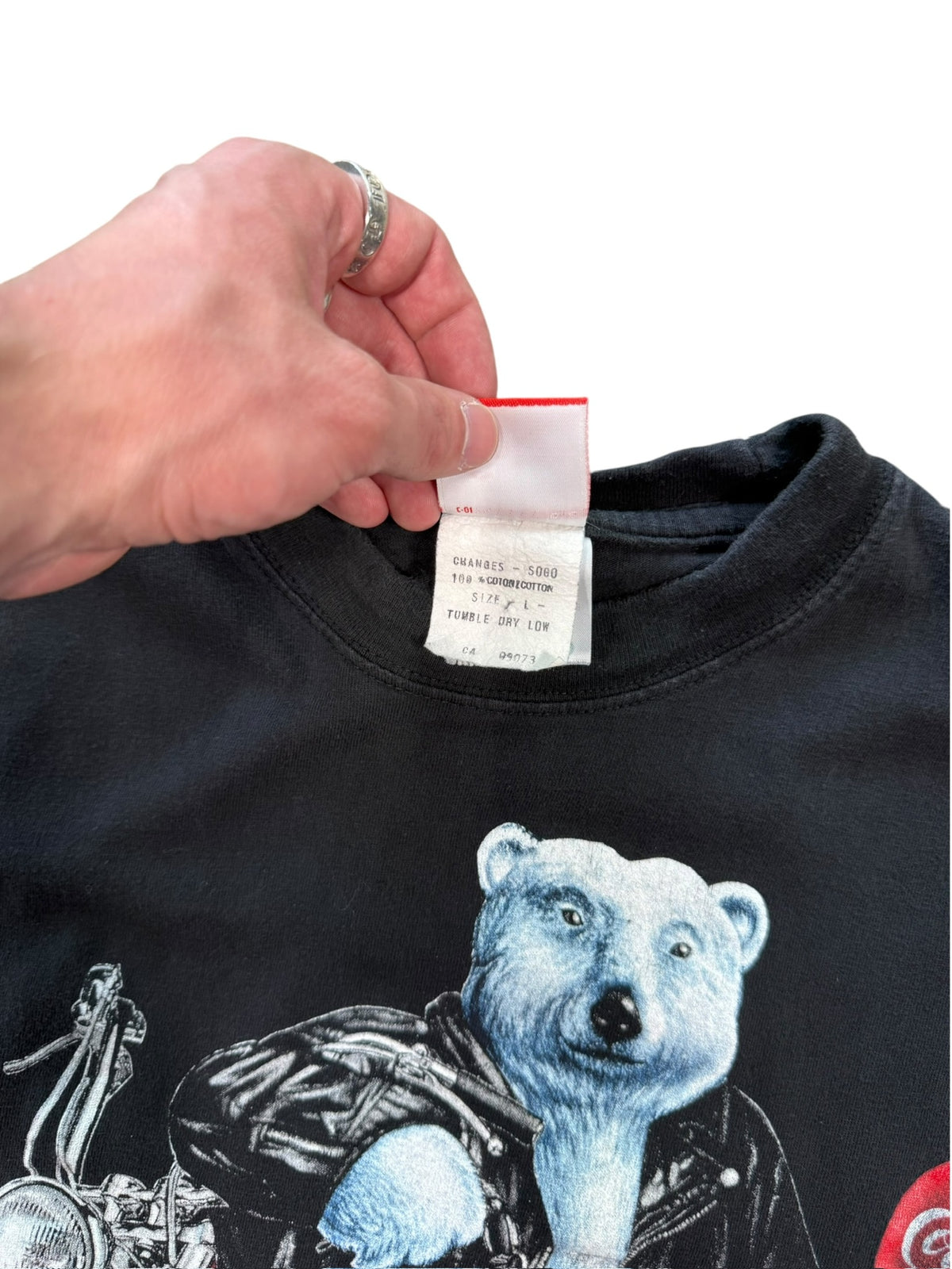(L) 1996 Coca Cola Motorbike Bear Shirt