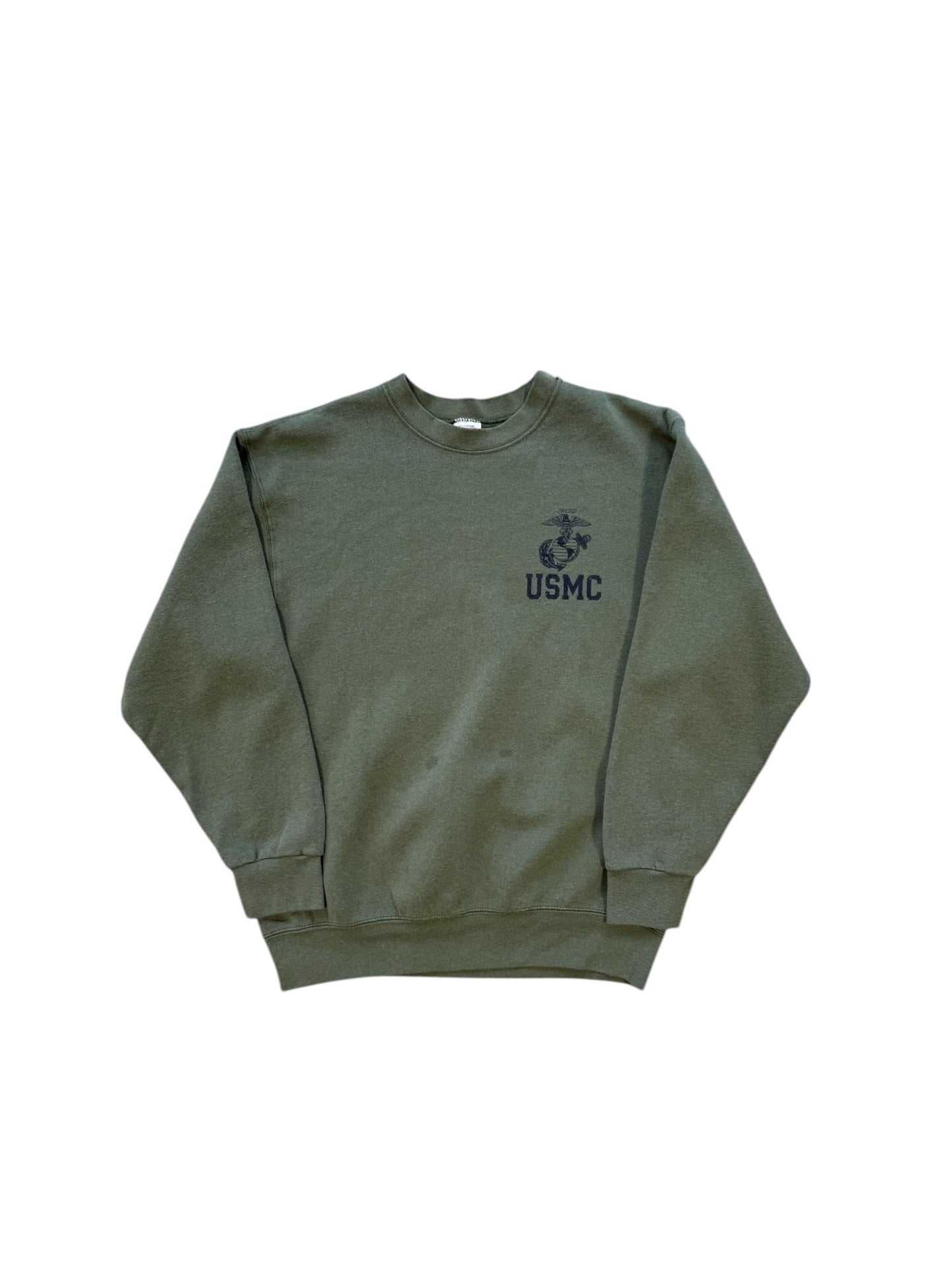 (M) 90s USMC Moss Green Crewneck