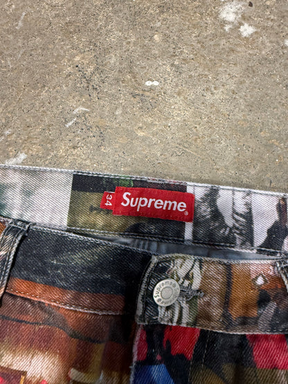 (34W) FW21 Supreme Nas and DMX Double Knee Denim Pants