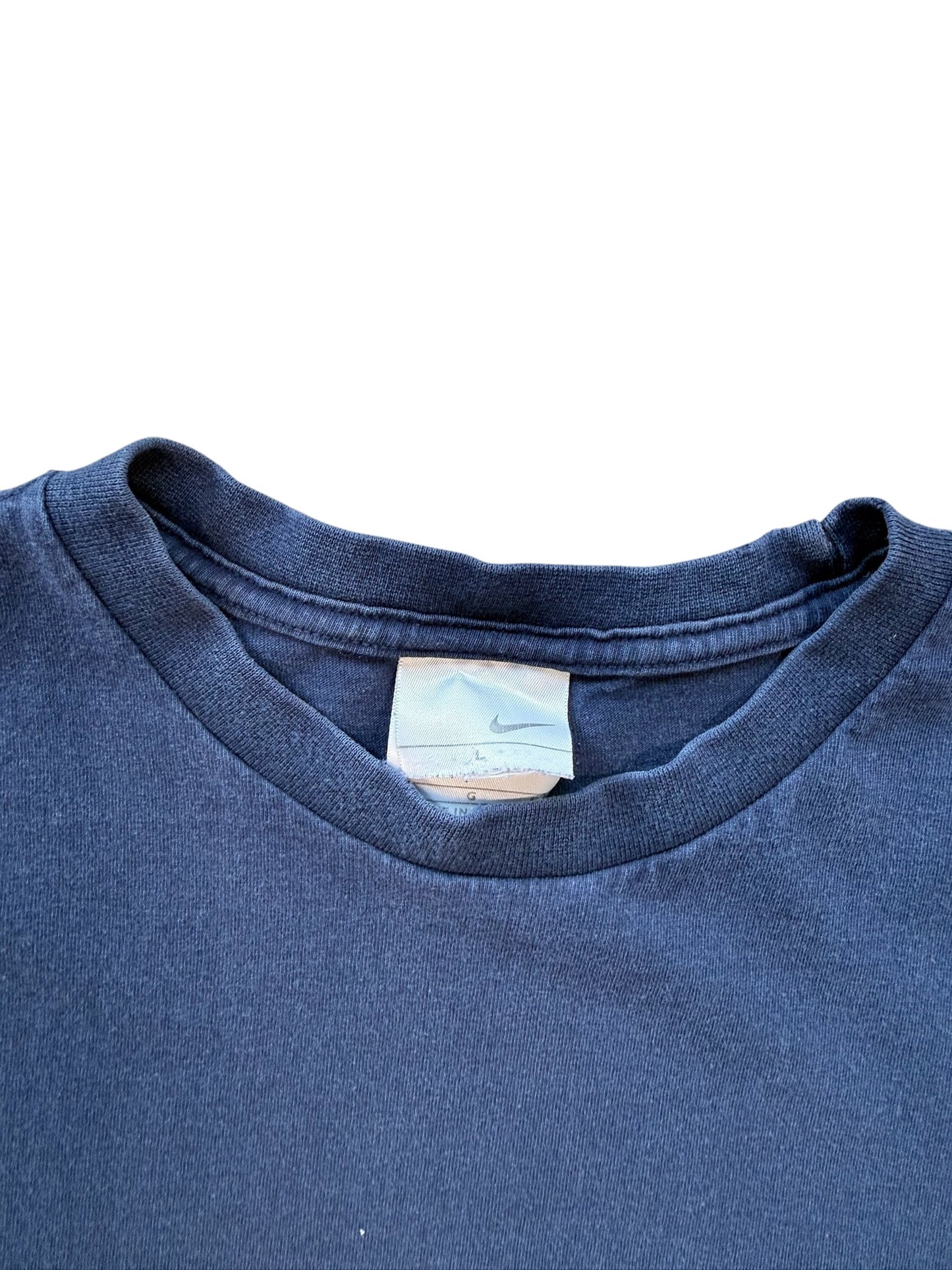 (L) Y2K Nike Navy swoosh Tee