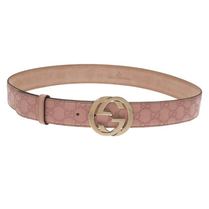 (34W) Gucci Pink Guccissima Leather Belt