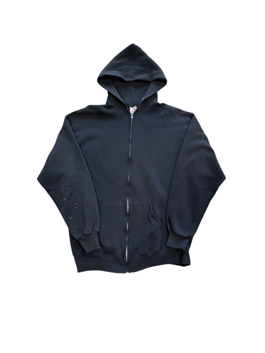 (XXL) Vtg Jerzees Black Zip-Up Hoodie