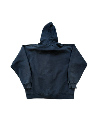 (XL) Vintage Hanes Blank Zip Up Hoodie Black