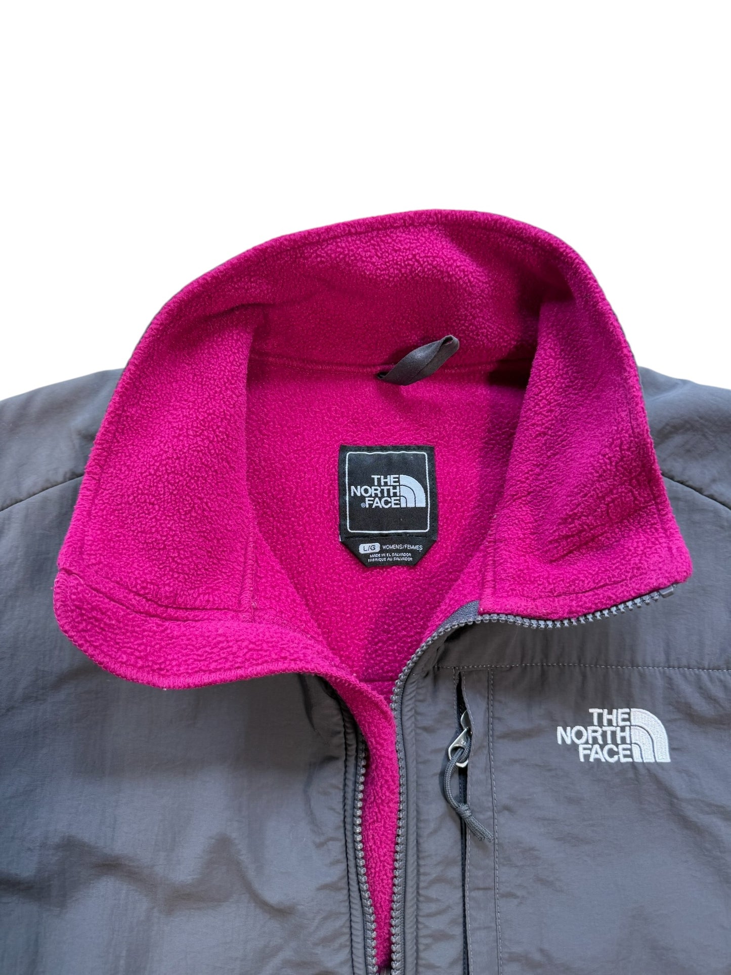 (L) Wmns North Face Magenta Denali Zip Up