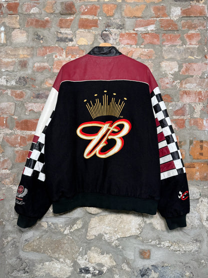 1990s Budweiser Jeff Hamilton NASCAR Racing Jacket Sz L
