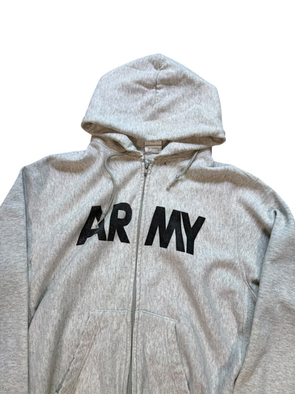 (XL) Vintage 1990s Army Zip Up Hoodie