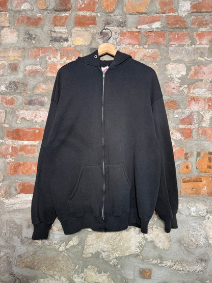 (XXL) Vtg Jerzees Black Zip-Up Hoodie