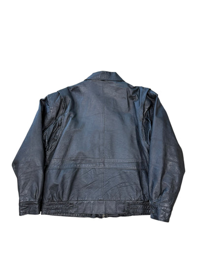 (XL) Vintage Context Leather Zip Jacket