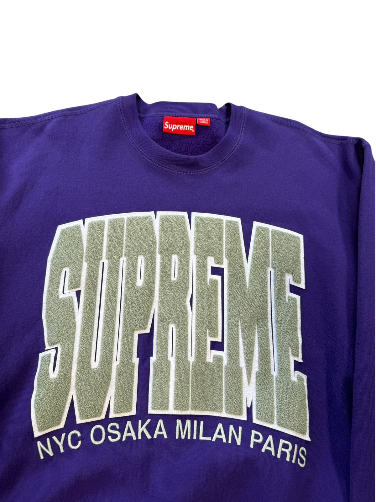 (XL) Supreme Cities Arc Purple Crewneck