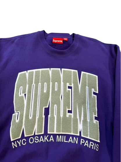 (XL) Supreme Cities Arc Purple Crewneck