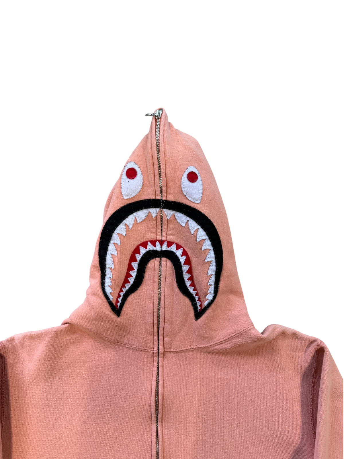 (L) Bape PONR Full Zip Shark Hoodie Peach