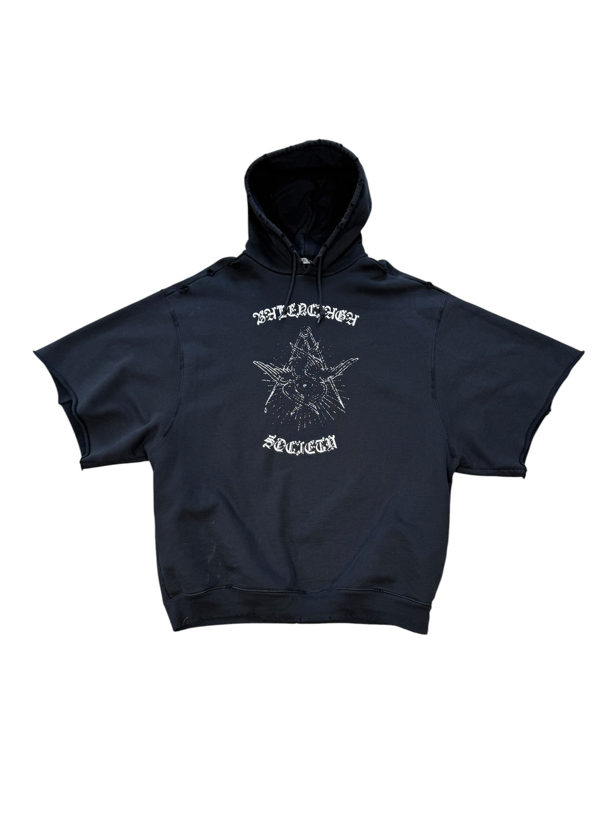 (S) Balenciaga “Free Your Mind” Distressed Hoodie