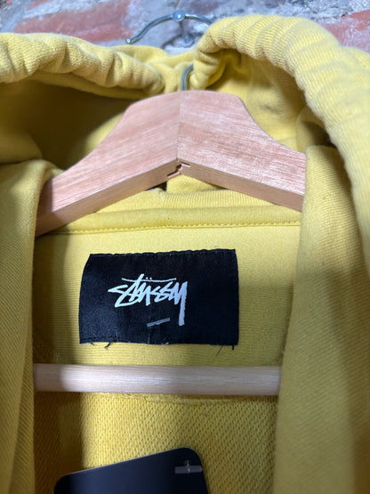 Stussy Script Logo Yellow Sweater Sz S