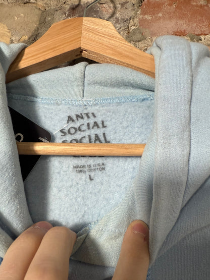 Anti Social Social Club Classic Logo Blue Hoodie Sz L