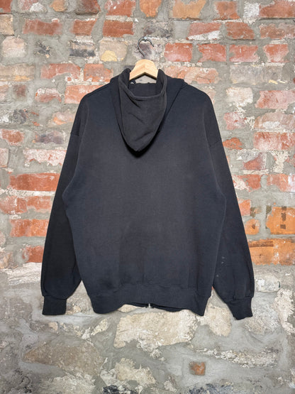 (XXL) Vtg Jerzees Black Zip-Up Hoodie