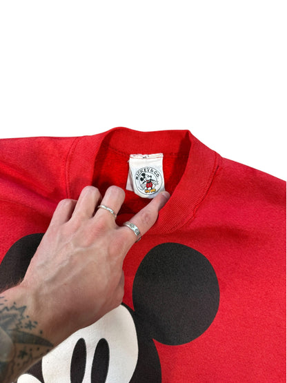 (L) 90’s Mickey Mouse Big Print Crewneck