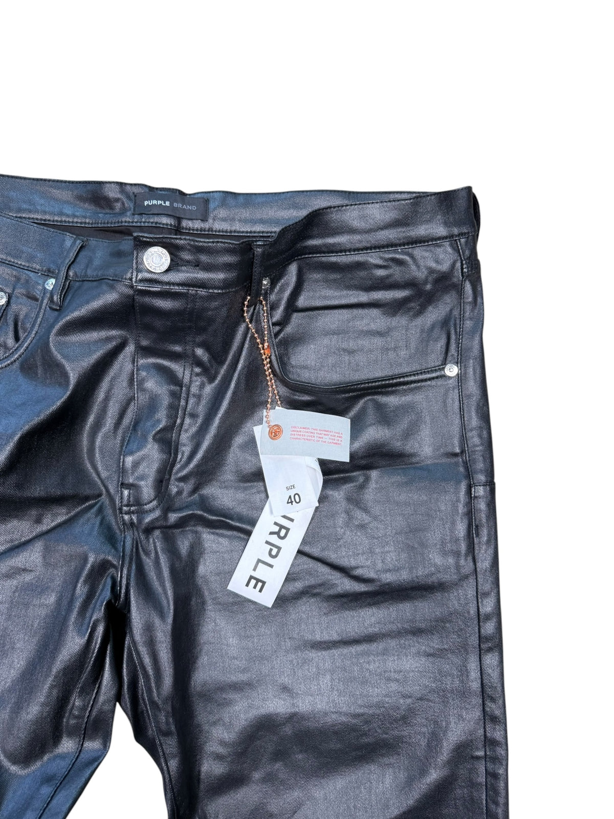 (40) Purple Waxed Leather Jeans
