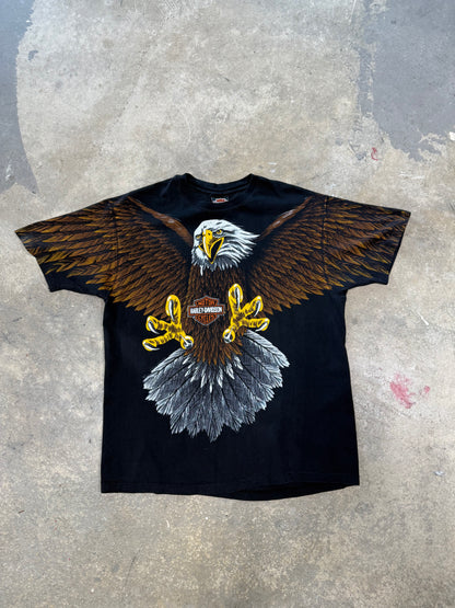 (L) Harley Davidson Eagle All Over Print Tee