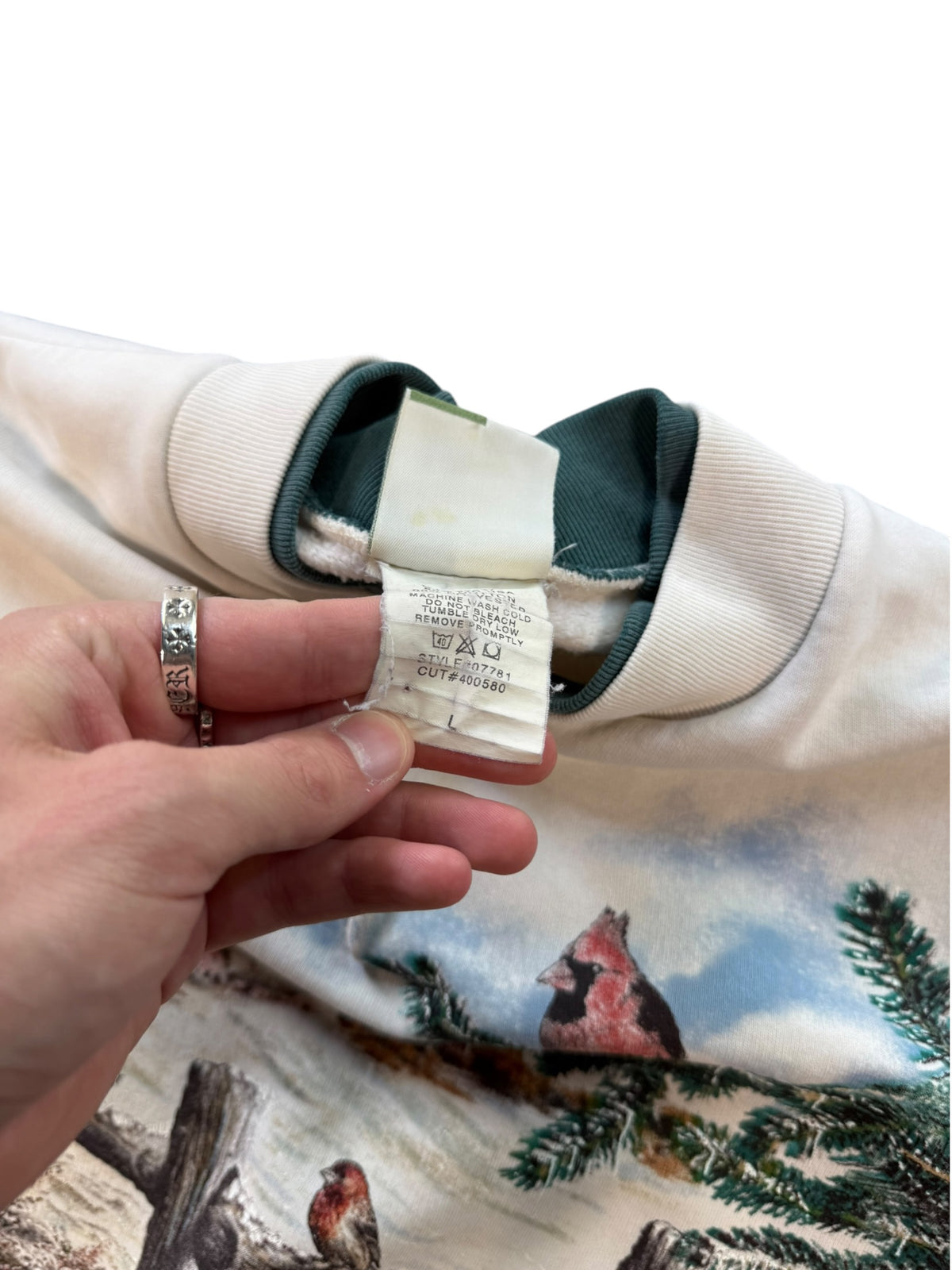 (L) 90’s SnowBirds All Over Print Nature Crewneck