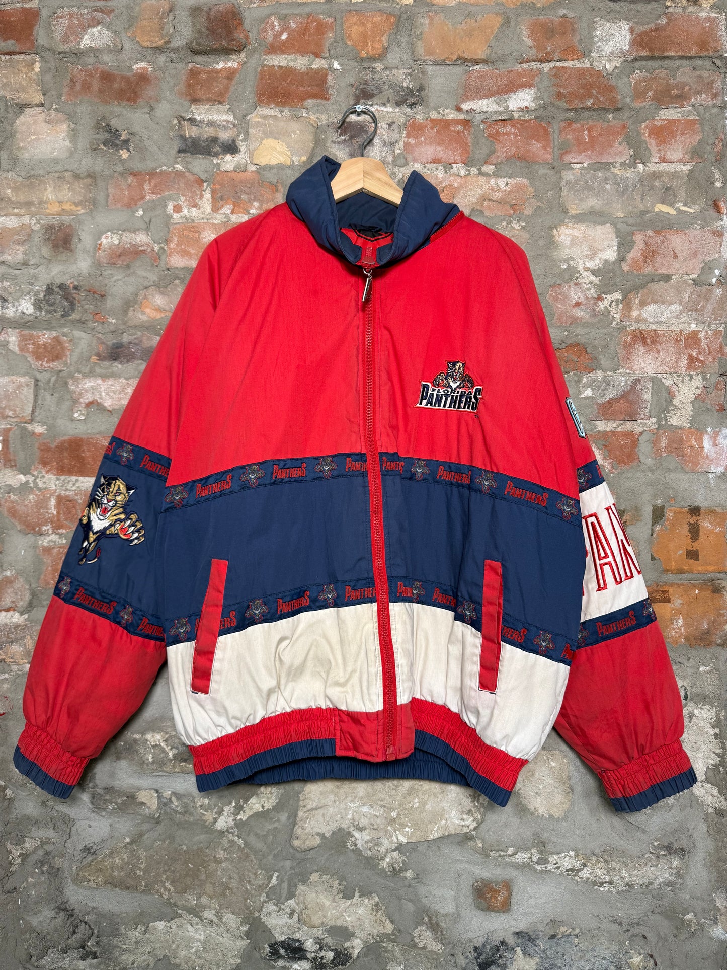 1990s Florida Panthers Zip-Up Pro Player Jacket Sz XL
