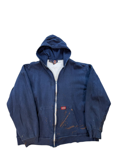 (XL) 90’s Dickies Thrashed Thermal Lined Zip Up Sweater