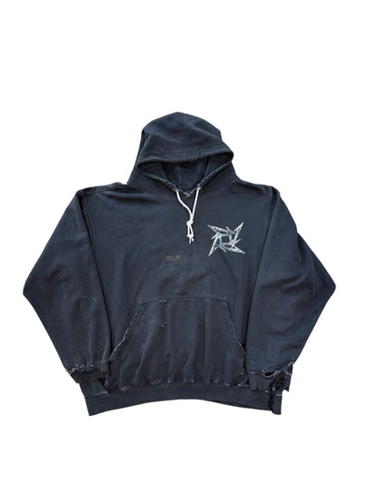 (XL) Vintage Metallica Ninja Star Trashed Hoodie