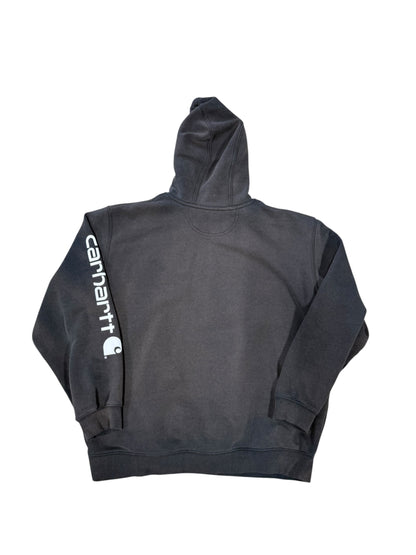 (XL) Vintage Carhartt Faded Black Hoodie