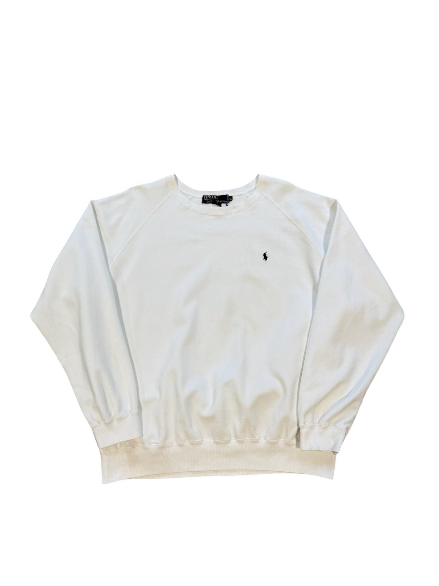 (XL) Vintage 90s Polo White Crewneck