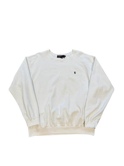 (XL) Vintage 90s Polo White Crewneck
