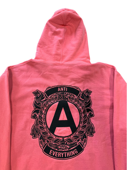 (XL) Supreme Anti Eveything Pink Hooded Sweatshirt