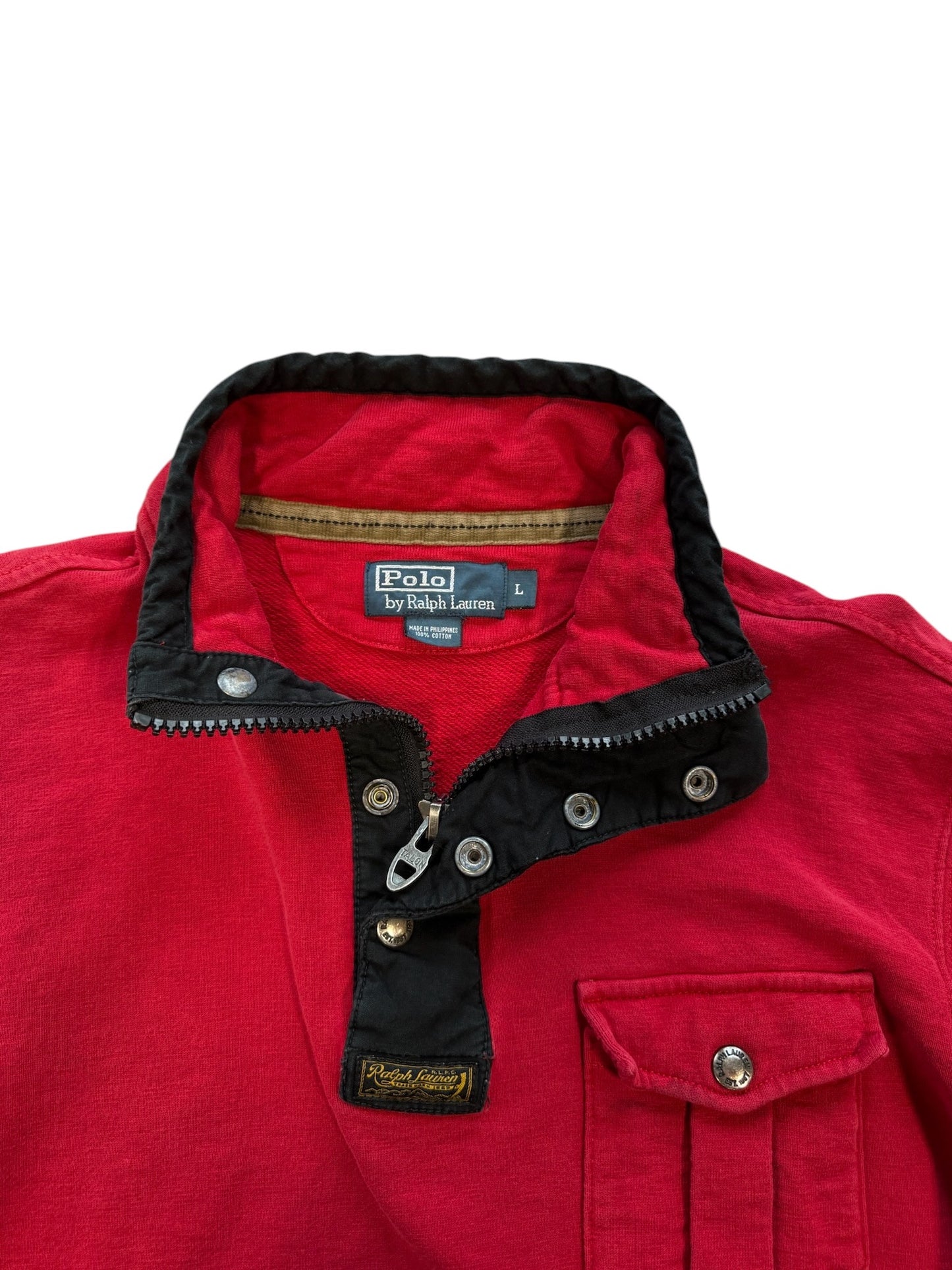(L) 90s Polo Quarter zip Sweater