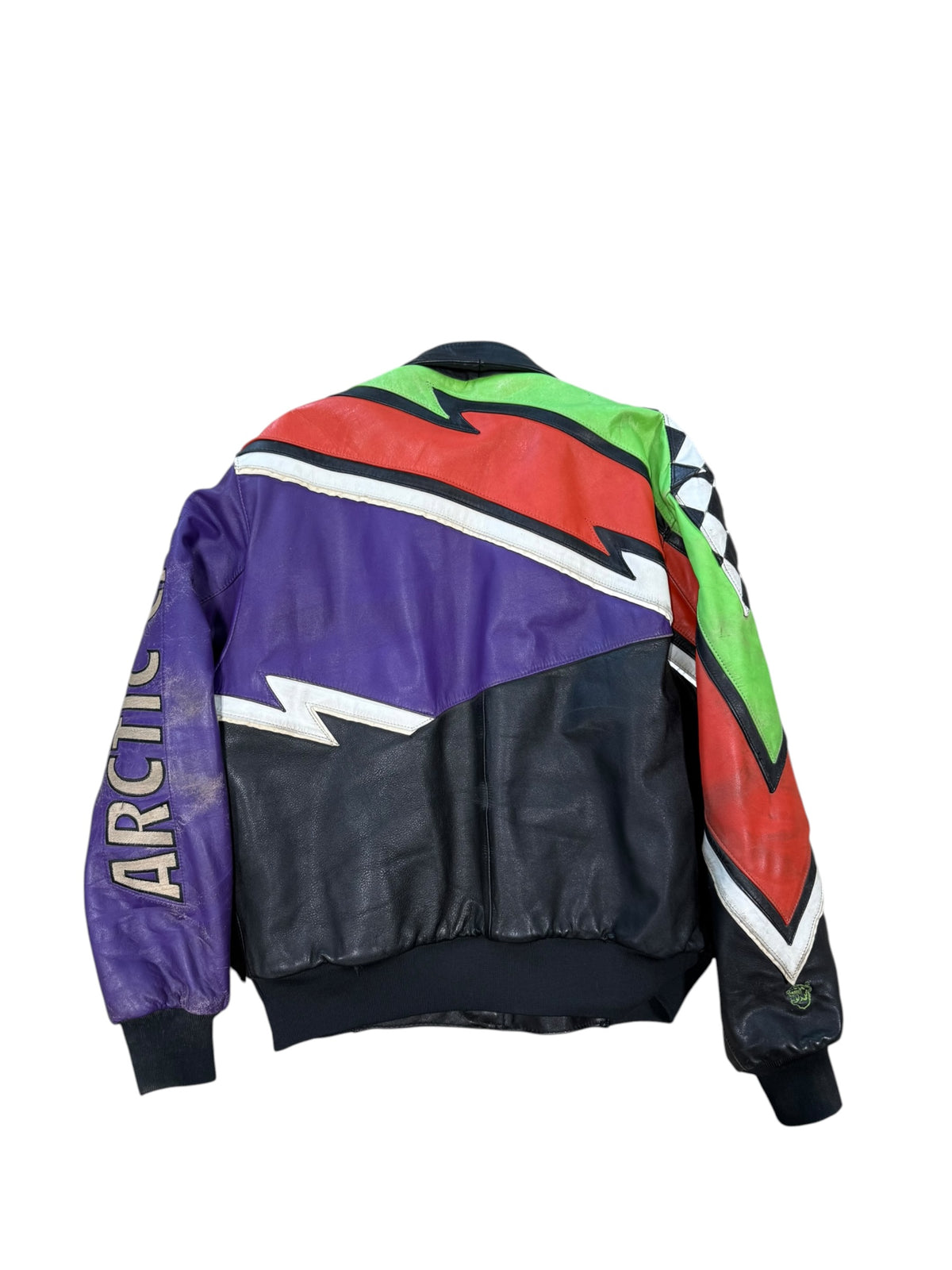 (L) 90’s Arctic Cat Full Leather Zip Jacket