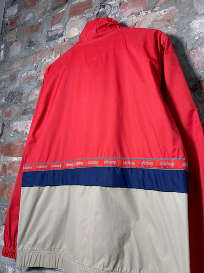 Stussy Piping Windbreaker Zip Jacket Sz S