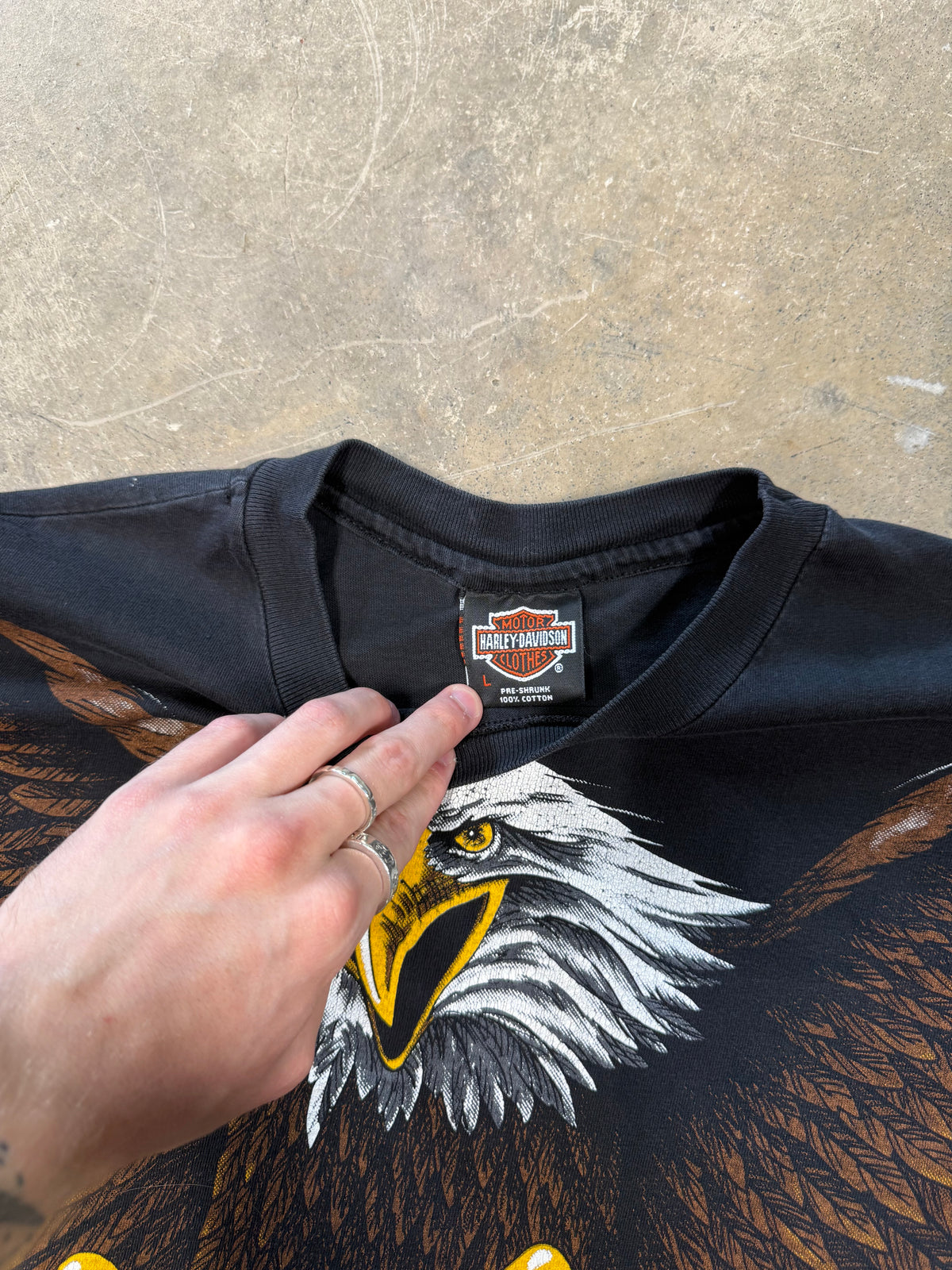 (L) Harley Davidson Eagle All Over Print Tee