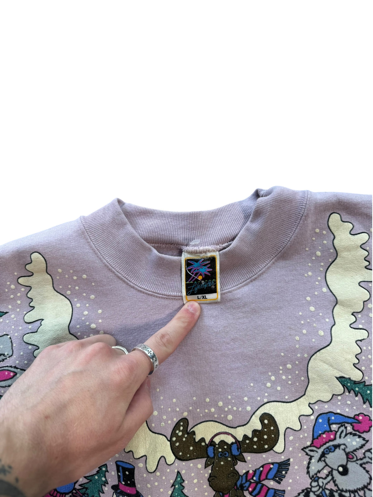 (XL) 1992 Christmas Wrap Around Style Crewneck