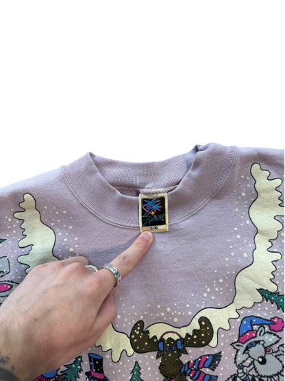 (XL) 1992 Christmas Wrap Around Style Crewneck