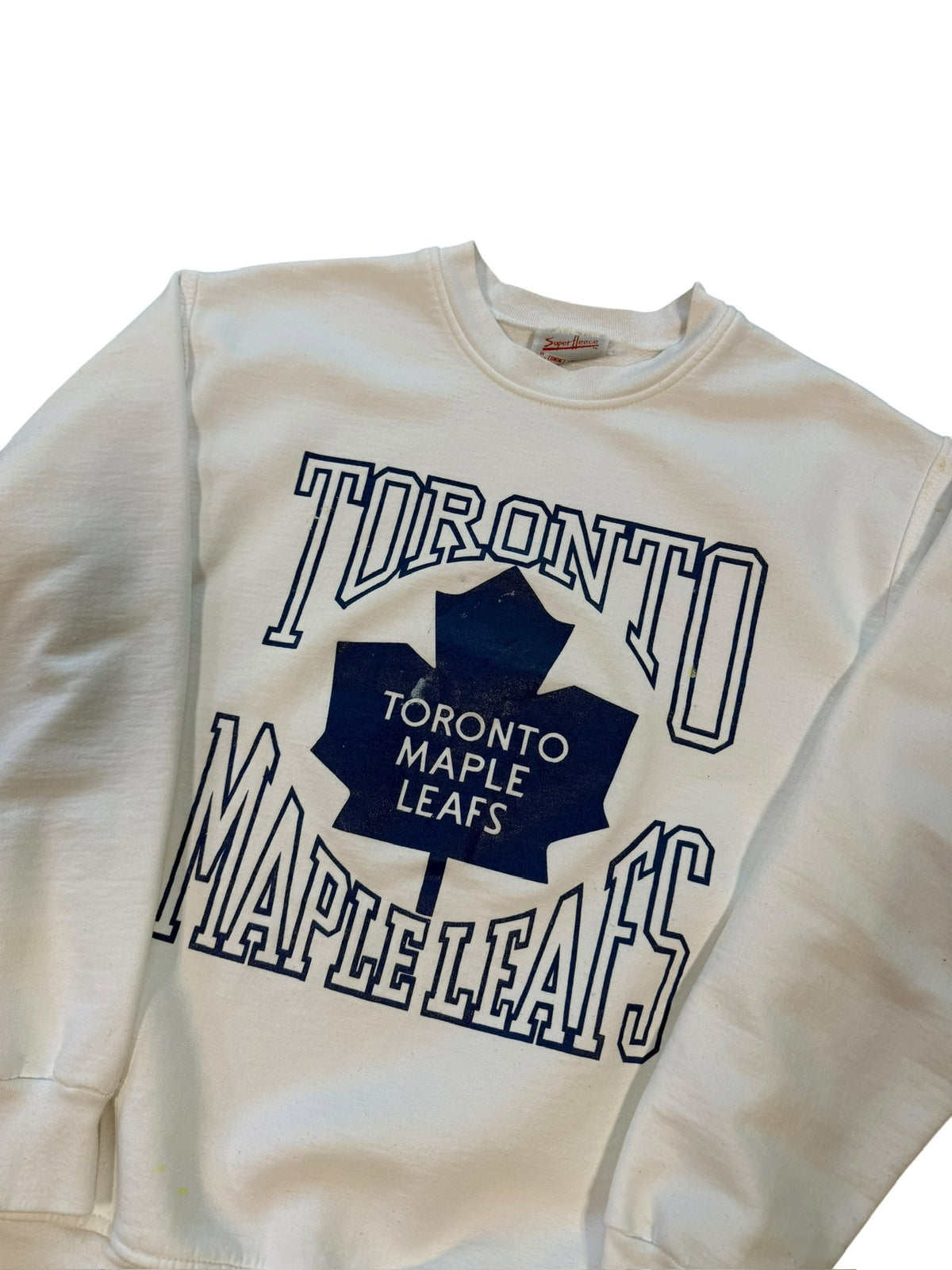 (L) Vintage 1990s Toronto Maple Leafs White Crewneck Sweater