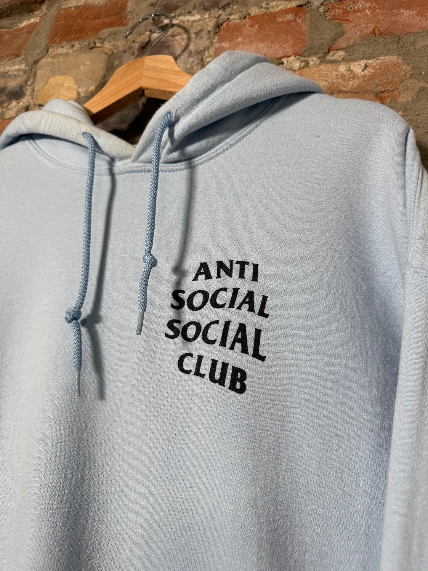 Anti Social Social Club Classic Logo Blue Hoodie Sz L