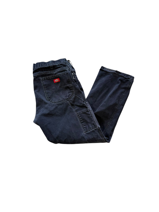 (36 Waist) Vtg Dickes Black Carpenter Pants