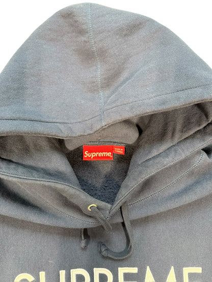 (XL) Supreme Navy Spell Out Hoodie