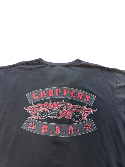 (XL) Vintage USA Choppers Tribal Thrashed Black Tee