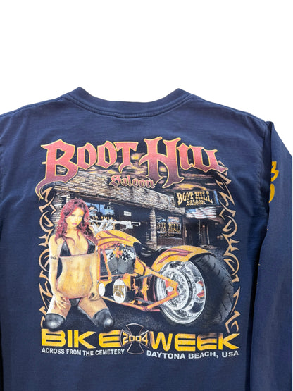 (M) 2004 Boot Hill Saloon Bike Week Navy Longsleeve